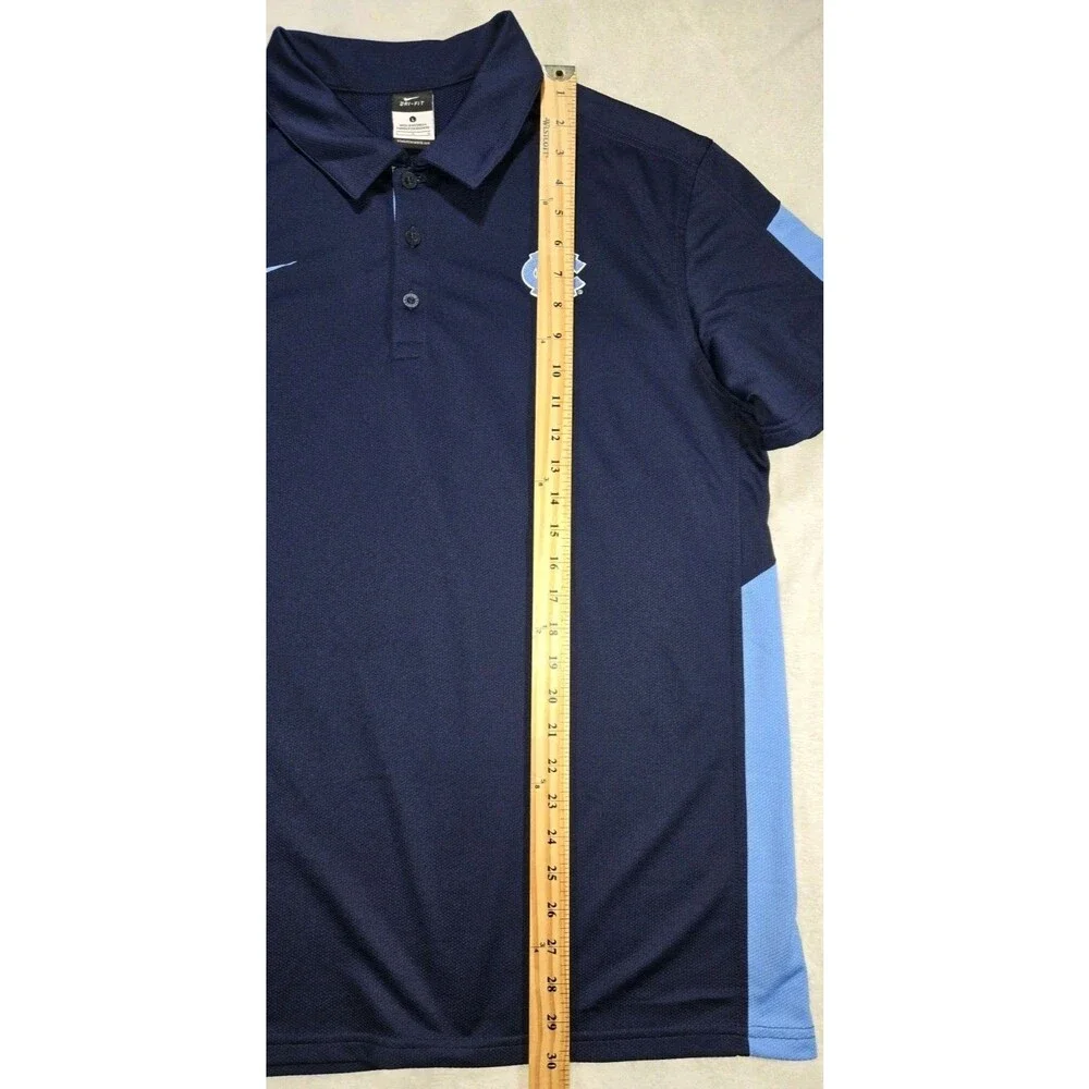 Mens Nike DriFit North Carolina Tar Heels Short Sleeve Polo Shirt Blue Large
